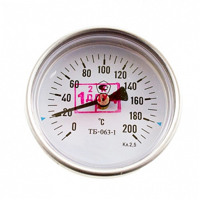 Термометр биметаллический 200°C L=60 (50)